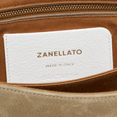MEDIUM POSTINA® MESSENGER BAG IN NUBUCK LEATHER GREY VOLTOLINA | Zanellato