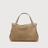 SMALL POSTINA® MESSENGER BAG IN NUBUCK LEATHER GREY VOLTOLINA | Zanellato