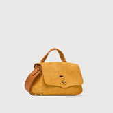 BABY POSTINA® MESSENGER BAG IN NUBUCK LEATHER BROWN BRANDY - Shoulder Bags | Zanellato