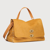 BORSA POSTINA® MEDIUM IN PELLE NABUK BROWN BRANDY - Postina® | Zanellato