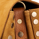 MEDIUM POSTINA® MESSENGER BAG IN NUBUCK LEATHER BROWN BRANDY | Zanellato