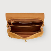 SMALL POSTINA® MESSENGER BAG IN NUBUCK LEATHER BROWN BRANDY | Zanellato