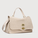 BORSA POSTINA® MEDIUM IN NABUK BEIGE MALVA - Postina® | Zanellato