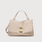 BORSA POSTINA® SMALL IN NABUK BEIGE MALVA - beige malva | Zanellato