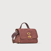 BABY POSTINA® MESSENGER BAG IN NUBUCK LEATHER RED BARBERA - Shoulder Bags | Zanellato