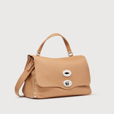 BORSA POSTINA® SMALL IN PELLE MARTELLATA BROWN AMARETTO - Borse in Pelle Martellata | Zanellato