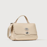 POSTINA® SMALL BAG IN HAMMERED LEATHER WHITE CARRARA - Shoulder Bags | Zanellato