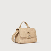BABY POSTINA® BAG IN PLEATED LEATHER BEIGE LIO GRANDE - Fall Winter Bags | Zanellato
