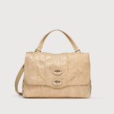 SMALL POSTINA® BAG IN PLEATED LEATHER BEIGE LIO GRANDE - Fall Winter Bags | Zanellato