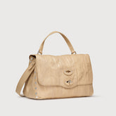 SMALL POSTINA® BAG IN PLEATED LEATHER BEIGE LIO GRANDE - Fall Winter Bags | Zanellato