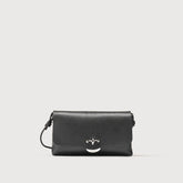 BORSA LETTERA® SMALL IN PELLE MARTELLATA BLACK NERO - Pochette | Zanellato