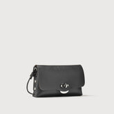 BORSA LETTERA® SMALL IN PELLE MARTELLATA BLACK NERO - Pochette | Zanellato
