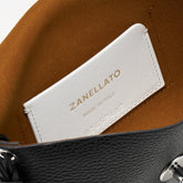 LETTERA® SMALL BAG IN HAMMERED LEATHER BLACK | Zanellato