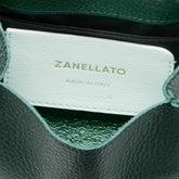 SUPER BABY POSTINA® BAG IN HAMMERED LEATHER GREEN FILO D'ERBA - Green Filo D'Erba | Zanellato