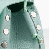 POSTINA® SUPER BABY BAG IN PEPPERMINT GREEN HAMMERED LEATHER | Zanellato