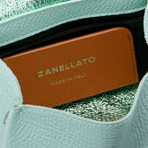 POSTINA® SUPER BABY BAG IN PEPPERMINT GREEN HAMMERED LEATHER | Zanellato