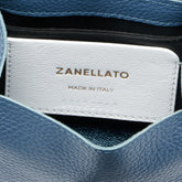 BORSA POSTINA® SUPER BABY IN PELLE MARTELLATA BLUE GINSONE - Blue Ginsone | Zanellato