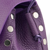 POSTINA® SUPER BABY BAG IN HAMMERED VIOLET AMETHYST LEATHER | Zanellato