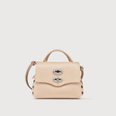 POSTINA® SUPER BABY BAG IN HAMMERED LEATHER PINK DALIA - Laminated Leather Bags | Zanellato