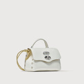 BORSA POSTINA® SUPER BABY IN PELLE MARTELLATA WHITE LATTE - Borse in Pelle Laminata | Zanellato