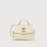 BORSA POSTINA® SUPER BABY IN PELLE MARTELLATA WHITE DONNA - Borse in Pelle Laminata | Zanellato