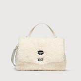 BORSA POSTINA® SMALL IN TESSUTO TEDDY WHITE MERINOS - white merinos | Zanellato