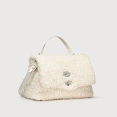 BORSA POSTINA® SMALL IN TESSUTO TEDDY WHITE MERINOS - Postina® | Zanellato