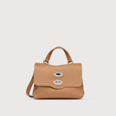 BORSA POSTINA® BABY IN PELLE MARTELLATA BROWN AMARETTO - Borse in Pelle Martellata | Zanellato