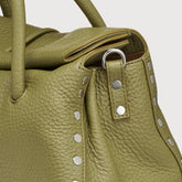 SMALL DOTTA® BAG IN HAMMERED LEATHER GREEN CANALETTO - Green Canaletto | Zanellato