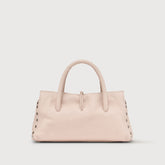 DOTTA® SMALL BAG IN HAMMERED LEATHER PINK CALLAS | Zanellato
