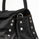 SMALL DOTTA® BAG IN SMOOTH LEATHER BLACK LAVAGNA - Black Lavagna | Zanellato