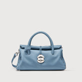DOTTA® SMALL BAG IN SMOOTH LEATHER BLUE ZELANTE - Cross Body Bags | Zanellato