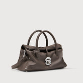 DOTTA® SMALL BAG IN SMOOTH BROWN GIANDUIOTTO LEATHER - Smooth Leather Bags | Zanellato