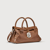 BORSA DOTTA® SMALL IN PELLE LISCIA BROWN SANDALO - Brown Sandalo | Zanellato
