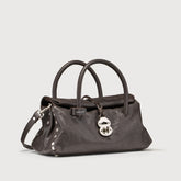 BORSA DOTTA® SMALL IN PELLE LISCIA BROWN CARBONE - Dotta® | Zanellato