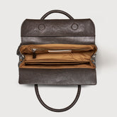 SMALL DOTTA® BAG IN SMOOTH LEATHER BROWN CARBONE - Brown Carbone | Zanellato