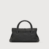 DOTTA® SMALL AMORETTO BLACK ETNA LEATHER BAG | Zanellato