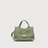 POSTINA® BABY BAG IN AMORETTO GREEN SPINOSO LEATHER - Handbags | Zanellato