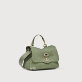 POSTINA® BABY BAG IN AMORETTO GREEN SPINOSO LEATHER - Handbags | Zanellato