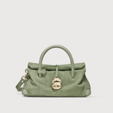 DOTTA® SMALL LEATHER BAG AMORETTO GREEN SPINOSO - Spring-Summer Bags | Zanellato