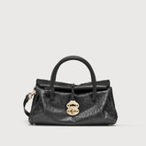 DOTTA® SMALL CACTUS BLACK CRATER LEATHER BAG | Zanellato