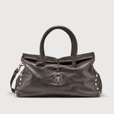 BORSA DOTTA® EXTRA LARGE IN PELLE LISCIA BROWN CARBONE - brown carbone | Zanellato