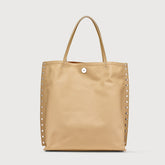 BORSA A'SPASSO® MEDIUM IN PELLE LISCIA BEIGE IUTA PO' - Tote Bag | Zanellato
