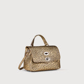 BORSA POSTINA® BABY IN PELLE LAMINATA GOLD MIDA - Postina® | Zanellato