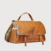 BORSA RACQUET CLUB EXTRA LARGE IN PELLE MARTELLATA BROWN BALCONIERA - Racquet Club | Zanellato