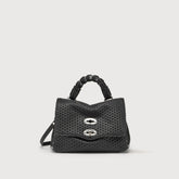 POSTINA® BABY BAG IN LEATHER HOME VENISSA SPECIAL HANDLE BLACK NEROS - Small bags | Zanellato