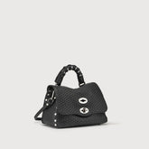 POSTINA® BABY BAG IN LEATHER HOME VENISSA SPECIAL HANDLE BLACK NEROS - Small bags | Zanellato
