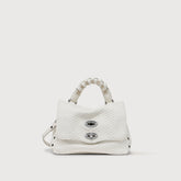 POSTINA® BABY LEATHER BAG VENISSA HOME SPECIAL HANDLE WHITE CIMA - Small bags | Zanellato