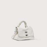 POSTINA® BABY LEATHER BAG VENISSA HOME SPECIAL HANDLE WHITE CIMA - Small bags | Zanellato