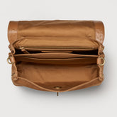 POSTINA® SMALL LEATHER BAG IN ZASHMERE® & CACTUS BROWN DORSODURO | Zanellato